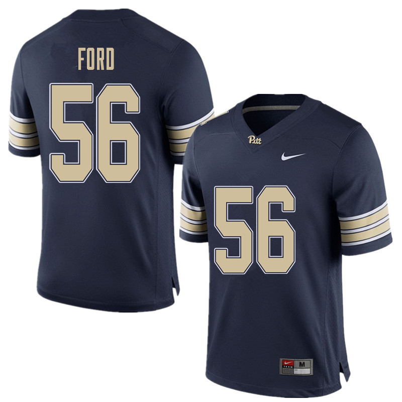 Men #56 Brandon Ford Pittsburgh Panthers College Football Jerseys Sale-Home Blue